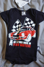 Genuine Six Bunnies Baby romper " My Other Ride" Muscel car chevy 