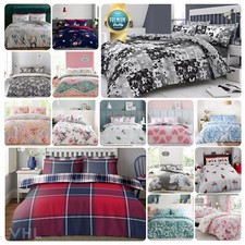 PRINTED DUVET COVER Reversible Bedding Set Quilt Covers Single Double King Size