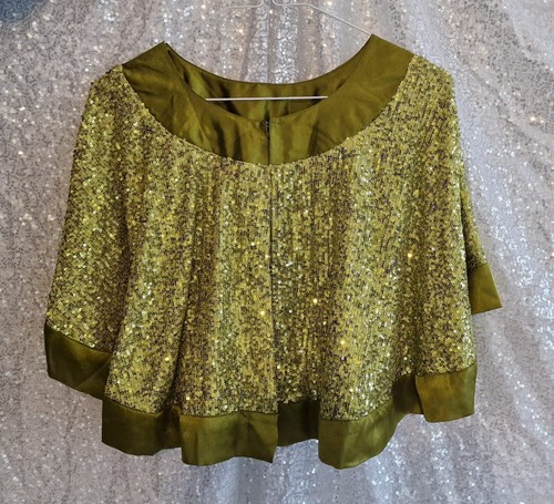 Green sequin poncho - green,