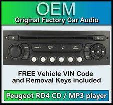 Peugeot 207 car stereo MP3 CD player Peugeot RD4 radio + FREE Vin Code and keys