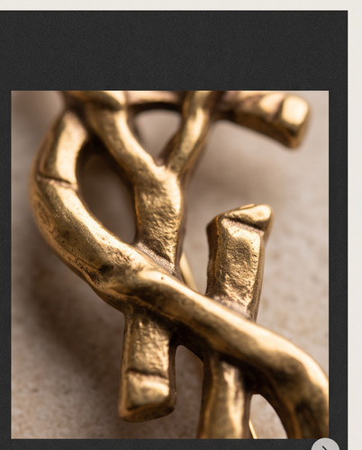 Vtg ysl brooch logo stamped - vtg,