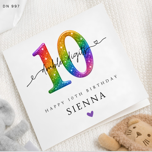 Happy 10th birthday card - happy,
