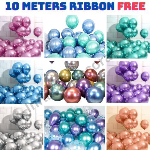 12 chrome balloons - 5", 10"