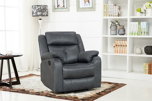 Charcoal grey fabric seater - charcoal, 3