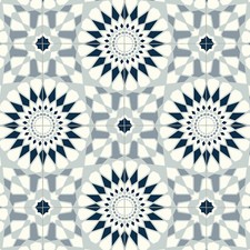 Blue Rosette Tiles Candy Vinyl