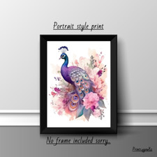 PEACOCK BIRD A4 PRINT POSTER
