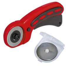 Rotary Cutter + 6pc 45mm Blades Fabric Paper Card Craft Safety Cutting Tool