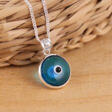 925 Sterling Silver Evil Eye Lucky Pendant Necklace Chain Gift Boxed