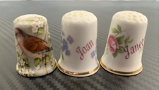 3 Bone China Thimbles