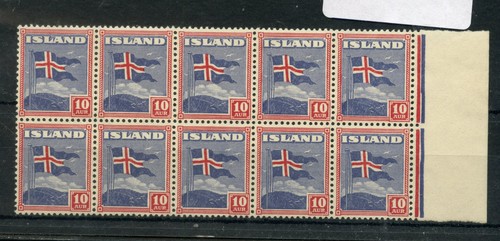 Iceland 1939 10a - red, and