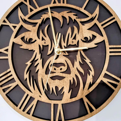 40cm highland cow wooden wall - highland,