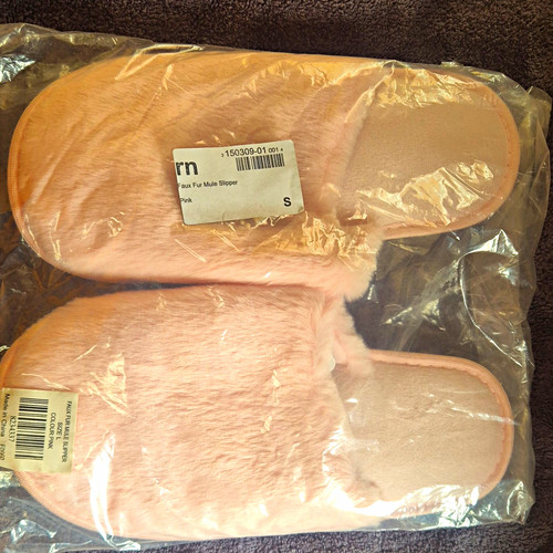 Women pink faux - pink, mule