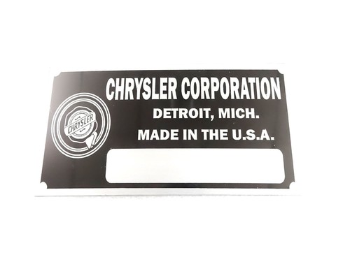 Data plate fits vintage - fits, to