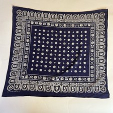 Vintage 1950s Bandana blue WPL cowboy sanforized Handkerchief Made in USA