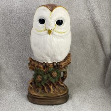 Large Ceramic Painted Owl Ornament 27.5 cm High With Tiny Paint Chip on Rear