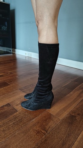 Boden black suede knee high - knee,
