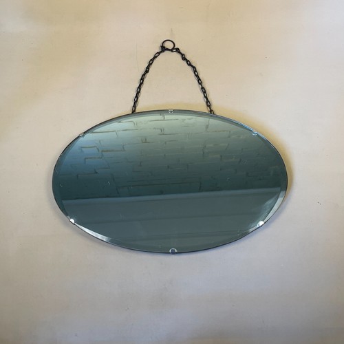 Antique wall mirror oval - mirror,