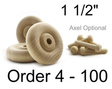 1 1/2" Wood Wheels - Select 4