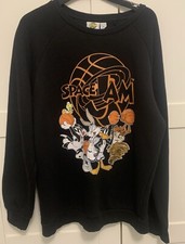 Men;s Space Jam Sweatshirt Basketball Black  Primark Size Medium Great Condition