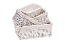 WHITE Lined DELUXE Wicker