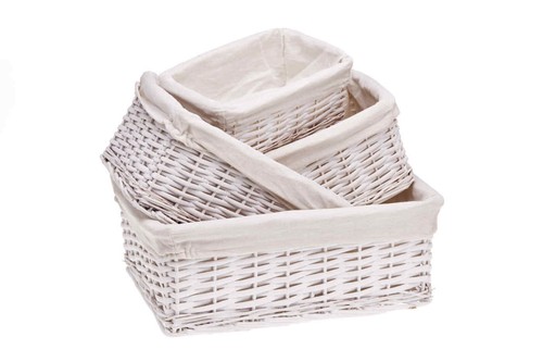 White lined deluxe wicker - lined,