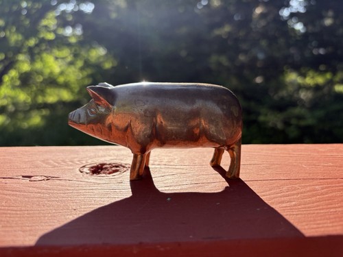 Vintage brass pig figurine