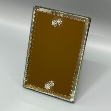 Small Antique Strut Table Shelf Mirror Frameless Cut Bevelled Edges Art Deco 30s