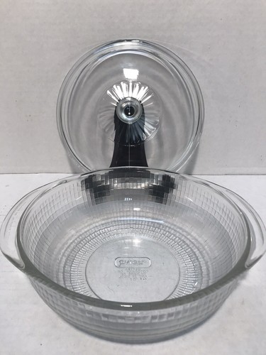Pyrex 2qt square ribbed clear - 2qt.,