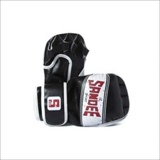 Sandee Sport PU MMA Sparring Gloves - Black White Sparring Fight Grappling Glove