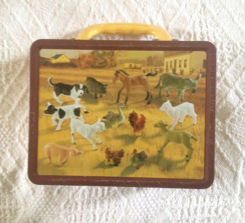 Vintage metal lunchbox with - vintage,