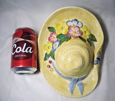 Vintage Beswick Art Deco Floral Straw Bonnet Hat Wall Pocket Vase 651
