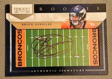 RARE Brock Osweiler /80 2013 Panini Prominance Rookie NFL Field Autographs #246