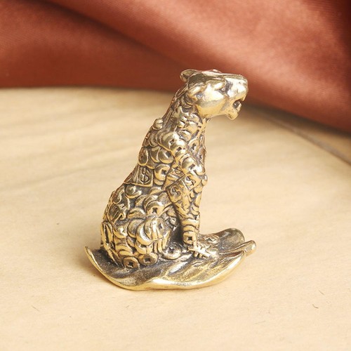 Brass leopard ornament - brass,