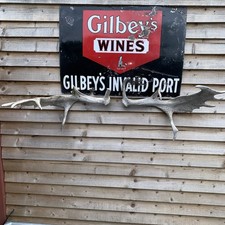 Vintage Pair Of Palmate Fallow Deer Antlers Aged Outside Great Patina Good Size