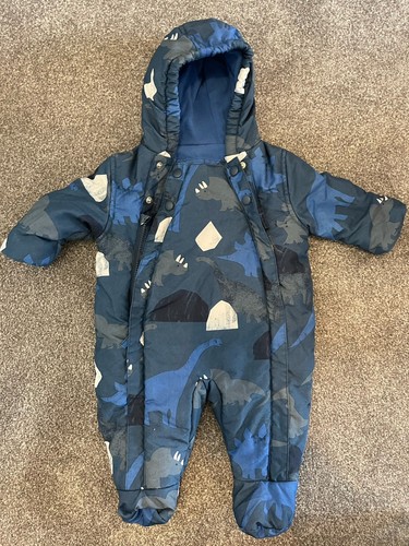 Blue dinosaur snowsuit - blue, 0-3