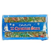String of 20 Vintage Christmas Tree Star Lights Fairy Lights 