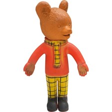Rupert the Bear Rubber Figurine 1960 1970 Vintage Rotate Head Collectable 10.5"