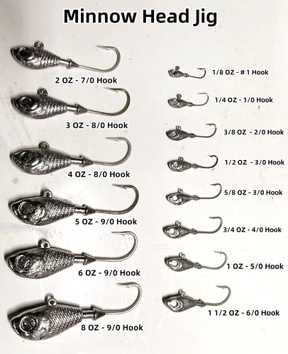 Pcs minnow head jigs - 5, jigs/