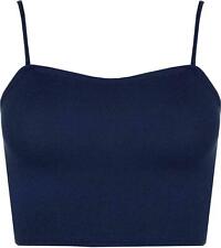 WOMENS LADIES SLEEVELESS STRAPPY BANDEAU PLAIN CAMISOLE BOOBTUBE BRALET CROP TOP