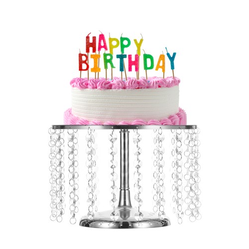 Metal cake stand with crystal - metal,