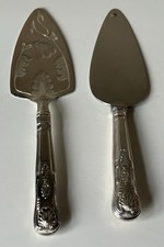 Sheffield Stainless Steel Cake & Pie Servers – Floral & Plain Ornate Pair