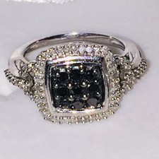 White Gold Diamond Ring Black