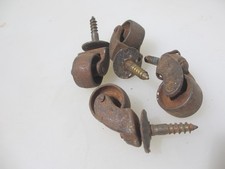 Antique Iron Furniture Castors Trolley Wheels Old Vintage Art Deco x4