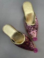 Pink Babouche Henna Shoes with