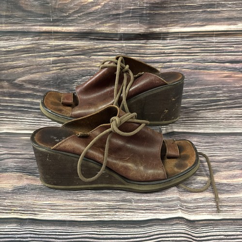 Destroy brown wedges lace - destroy,