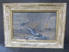 World War II Original Artwork RAF Military German Tanks 1945