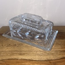 Vintage Pressed Glass Butter