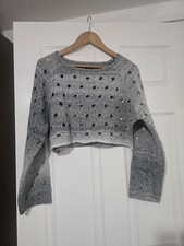 Grey Cropped Jumper M
