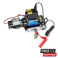 Gearzaar Electric Winch 1400w Synthetic Rope 2041KG/4500LB For Garage 12V