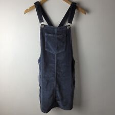 Topshop Women Size 8 Navy Blue Velour Dungaree Dress Casual Holiday Winter